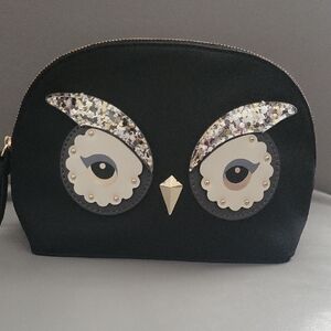 Kate Spade Black Owl Cosmetic Bag